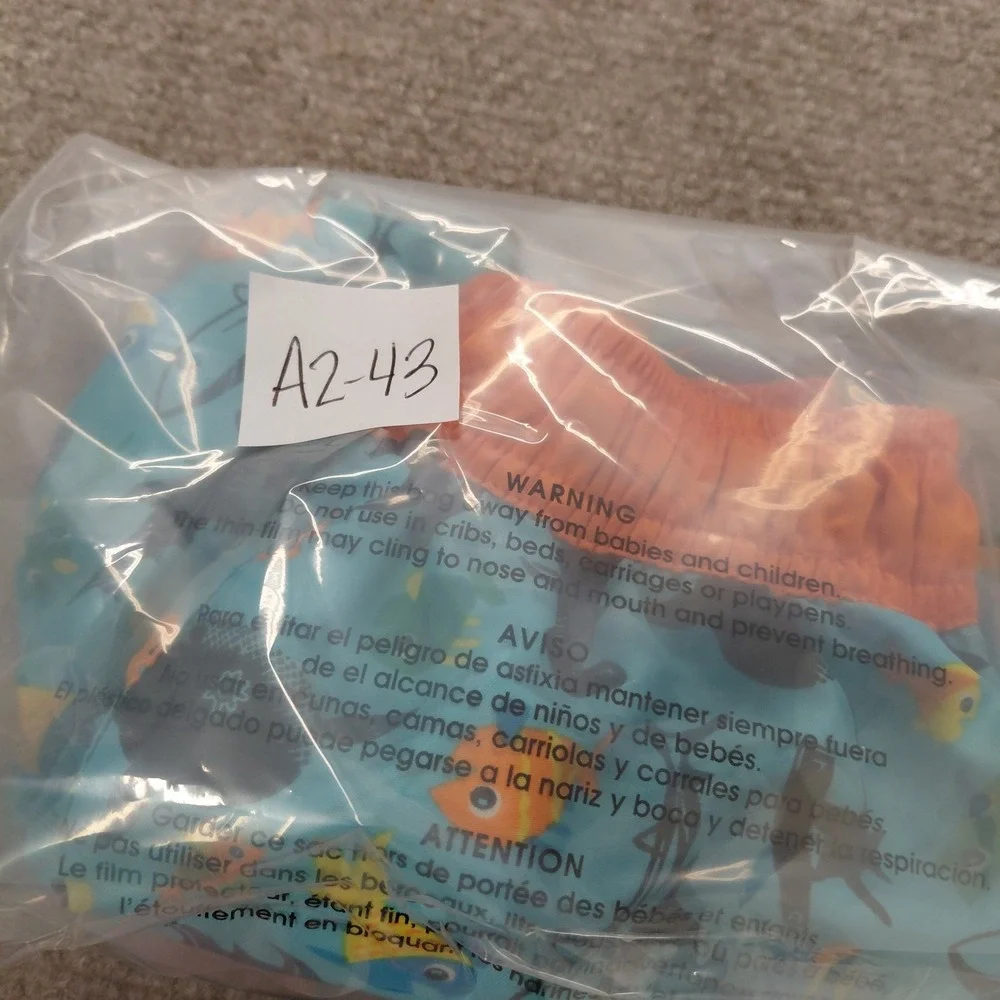 UV Skins Blue Swim Shorts Ocean Aquatic Fish Shark Baby Boy Size 12-18 months